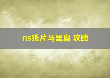 ns纸片马里奥 攻略